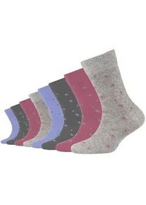 8er Pack Camano Soft Organic Stars Crew Socken Kinder 9200 - fog melange 23-26