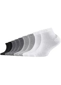 9er Pack s.Oliver Essentials Gek&auml;mmte Baumwolle Quarter Socken Kinder 0049 - grey 27-30