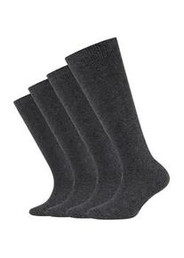 4er Pack Camano Soft Bio-Baumwolle Kniestr&uuml;mpfe Kinder 0008 - anthracite (08) - anthrac 23-26