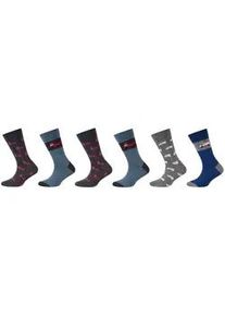 6er Pack Camano Soft Bio-Baumwolle Crew Socken Kinder 5722 - navy peony 39-42