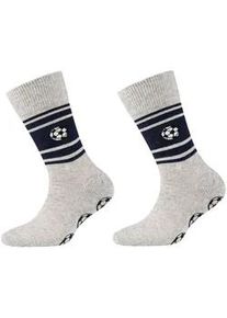 2er Pack Camano Soft Originals Bio-Baumwolle Antirutsch Crew Socken Kinder 9200 - fog melange 35-38