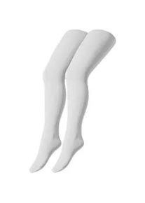 2er Pack Camano Bio-Baumwolle Fine Strumpfhosen Kinder 0001 - white 98/104