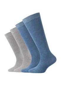 4er Pack Camano Soft Bio-Baumwolle Kniestr&uuml;mpfe Kinder 5500 - denim melange 39-42