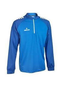 Derbystar Madrid 1/4-Zip Sweatshirt Kinder blau/wei&szlig; 164