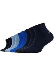 9er Pack s.Oliver Essentials Gek&auml;mmte Baumwolle Quarter Socken Kinder 0030 - blue 31-34