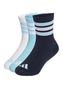 3er Pack Adidas 3-Streifen Cushioned Sportswear Crew Retro Socken Kinder KF0155 - night navy/icey blue/white 31-33