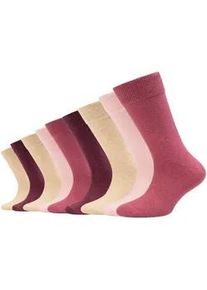 9er Pack s.Oliver Essentials Gek&auml;mmte Baumwolle Crew Socken Kinder 4490 - rose wine 31-34