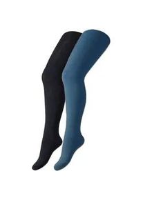 2er Pack Camano Soft Originals Bio-Baumwolle Strumpfhosen Kinder 5353 - gray blue 122/128