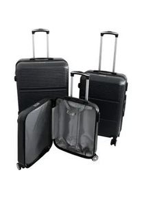 Hartschalenkoffer Trolley Set 3-teilig schwarz XL-L-M mit Zahlenschloss