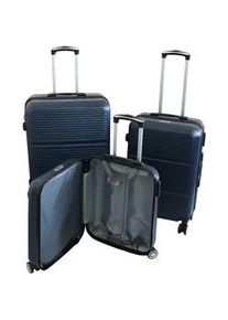 Hartschalenkoffer Trolley Set 3-teilig blau XL-L-M mit Zahlenschloss