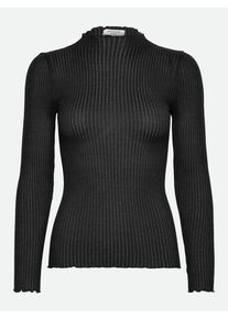 Langarmshirt rosemunde "Belize silk shirt", Damen, Gr. M, schwarz, Strick, Obermaterial: 70% Seide, 30% Baumwolle, unifarben, figurbetont h&uuml;ftlang, ohne Ausschnitt, Shirts Langarmshirt, weicher Seiden-Baumwoll-Mix, mit langen &Auml;rmeln