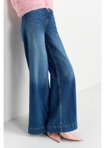 Weite Jeans RICHROYAL "NOS MR SC F Blue", Damen, Gr. 34, L&auml;nge 32, blau (denim blau), Denim/Jeans, Obermaterial: 81% Baumwolle, 11% Lyocell, 6% Elastomultiester, 2% Elasthan, Jeans Weite Jeans, Hoher Bund, weites Bein, dezente Waschung