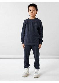 Sweatshirt name it "NKMVIMO f&uuml;r Jungen mit B&uuml;ndchen und klassischer Form", Jungen, Gr. 116, blau (schwarz sapphire), angeraute Sweatware, Obermaterial: 60% Baumwolle, 40% Polyester, meliert, unifarben, l&auml;ssig geschnitten h&uuml;ftlang, Rundhals, Rippb&uuml;ndchen, Sweatshirts Sweatshirt, unifarben, casual, regular fit, Baumwollmischung, Rundhals