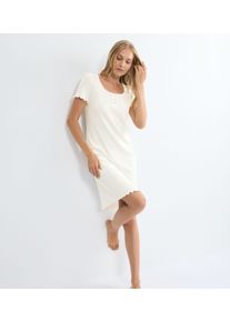 Nachthemd Triumph "Mix & Match NDK Pointelle", Damen, Gr. 42, N-Gr, silk wei&szlig;, Jersey, Obermaterial: 60% Baumwolle, 40% Polyester, Kleider Nachthemd, weiche Pointnelle-Struktur