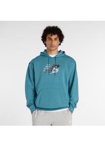 Kapuzensweatshirt New Balance "AAZ Mens Lifestyle Hoodie BIG TEAL", Herren, Gr. M, big teal, Obermaterial: 60% Baumwolle, 40% Polyester, Sweatshirts Kapuzensweatshirt, sportlicher Stil, aus Baumwolle und Polyester, mit Kapuze
