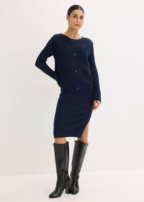 bonprix Strickkleid und Pullunder (2-tlg.Set), blau, Gr.48/50 (XL), elegantes Strickkleid mit Pullunder