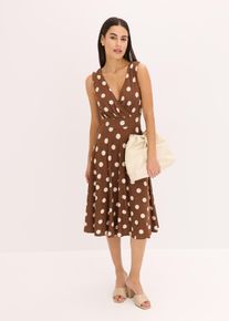 bonprix Shirtkleid mit Punkten, braun, Gr.44/46 (L), figurbetontes Shirtkleid im zeitlosen Punkt-Design