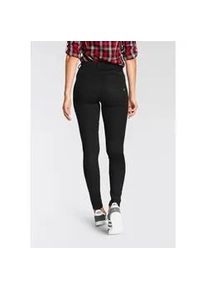 Skinny-fit-Jeans Arizona "Ultra Stretch", Damen, Gr. 40, N-Gr, schwarz (schwarz schwarz), Denim/Jeans, Obermaterial: 63% Baumwolle, 32% Polyester, 5% Elasthan, skinny fit lang, Jeans, skinny-fit, betonte Taille, shaping-Effekt, high Waist