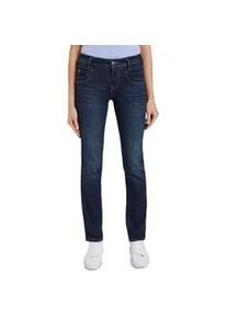 Gerade Jeans Tom Tailor "Alexa Straight", Damen, Gr. 29, L&auml;nge 30, blau (schwarz stone washed), Denim/Jeans, Obermaterial: 69% Baumwolle, 20% Polyester, 9% Viskose, 2% Elasthan, bequem lang, Jeans, mit Kontrastn&auml;hten, Topseller