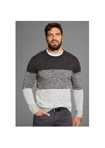 MAN'S WORLD Rundhalspullover MAN'S WORLD "Bis Gr&ouml;&szlig;e 5 XL", Herren, Gr. 3XL (64/66), grau (grau anthrazit melange), Strick, Obermaterial: 50% Baumwolle, 50% Polyacryl, meliert, regular fit, Rundhals, Rippstrickb&uuml;ndchen, Pullover Rundhalspullover, mehrfarbig