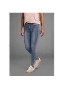 Skinny-fit-Jeans Arizona "Ultra Stretch", Damen, Gr. 48, N-Gr, blau (blau used), Jeans, Obermaterial: 63% Baumwolle, 32% Polyester, 5% Elasthan, skinny fit kn&ouml;chellang, Jeans, extra-eng geschnittene Beinform, modische Used-Waschung