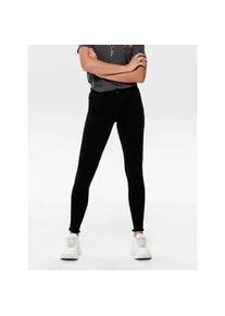 Ankle-Jeans Only "ONLBLUSH MID SK AK RW DNM REA2343 NOOS", Damen, Gr. XL (42), L&auml;nge 32, schwarz (schwarz denim), Denim/Jeans, Obermaterial: 92% Baumwolle, 6% Polyester, 2% Elasthan, unifarben, skinny fit kn&ouml;chellang, Jeans, ausgefranste S&auml;ume