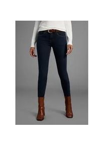 Slim-fit-Jeans Arizona "Bund mit seitlichem Gummizugeinsatz", Damen, Gr. 19, K + L Gr, blau (rinsed), Denim/Jeans, Obermaterial: 98% Baumwolle, 2% Elasthan, Basic, slim fit lang, Jeans Slim-fit-Jeans, schmale Passform, R&ouml;hrenjeans, Used-Waschung, hohe Leibh&ouml;he, Topseller