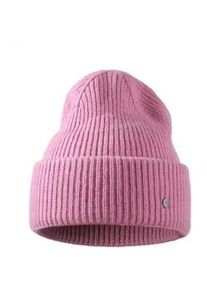 Strickm&uuml;tze Pearlwood "IVA", Damen, lollypop, Feinripp, Materialmix, unifarben, M&uuml;tzen Strickm&uuml;tze, Feinripp, breiter Umschlag, Temperaturregulierend, Wollanteil