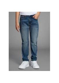 Straight-Jeans Kidsworld "Gerade Stretchjeans", Kinder, Gr. 140, N-Gr, blau (blau denim washed), Denim/Jeans, Obermaterial: 98% Baumwolle, 2% Elasthan, Abriebeffekte, straight fit, Jeans Straight-Jeans, Stretchjeans in authentischer Waschung