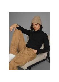 Rollkragenpullover Kangaroos, Damen, Gr. 36/38, schwarz, Strick, Obermaterial: 60% Baumwolle, 40% Polyacryl, unifarben, figurbetont h&uuml;ftbedeckend, Rippb&uuml;ndchen, Pullover Rollkragenpullover, mit Schalkragen, Langarm, Warm & Kuschelig, Topseller