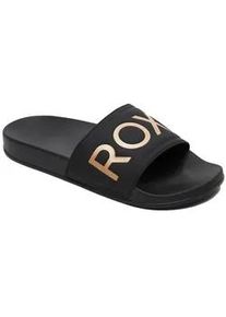Sandale Roxy "Slippy Ii", Damen, Gr. 10 (41), schwarz, m gold, Obermaterial: 100% Synthetikmaterial / Futter: 100% Textil / Au&szlig;ensohle: 100% EVA, Schuhe Sandale