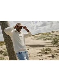 Troyer Bruno Banani, Herren, Gr. S (44/46), ecru, Strick, Obermaterial: 50% Baumwolle, 50% Polyacryl, unifarben, regular fit, Rippb&uuml;ndchen, Pullover Troyer, modischer weiter Kragen