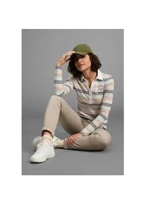 Poloshirt Kangaroos, Damen, Gr. 36/38, ecru gestreift, Interlock, Obermaterial: 100% Baumwolle, gestreift, l&auml;ssig geschnitten h&uuml;ftlang, abgesteppte Kante, Shirts, in Pastellt&ouml;nen mit langer Knopfleiste