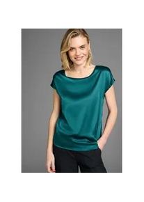 Shirtbluse Laura Scott, Damen, Gr. 36, petrol, Web, Obermaterial: 100% Polyester. R&uuml;ckenteil: 95% Viskose, 5% Elasthan, leicht gl&auml;nzend, unifarben, l&auml;ssig geschnitten h&uuml;ftlang, Rundhals, angeschnitten, Blusen, Oversize, Kurzarm, h&uuml;ftlange Schnittform, Rundhalsausschnitt