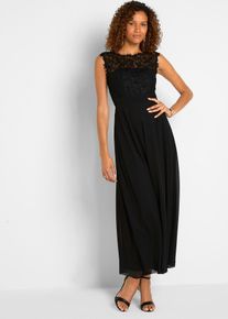 bonprix Maxikleid mit Spitze, schwarz, Gr.50, Elegantes Abendkleid mit Spitze im Oberteil und einem R&uuml;cken-Cut-Out