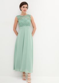 bonprix Maxikleid mit Spitze, gr&uuml;n, Gr.38, Elegantes Abendkleid mit Spitze im Oberteil und einem R&uuml;cken-Cut-Out