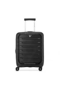Roncato B-Flying Kabinentrolley mit Vordertasche und USB-Anschluss, erweiterbar 55cm Nero