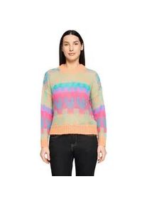 Strickpullover Cartoon "Damen mit Rundhalsausschnitt", Damen, Gr. 40, orange, pink, Obermaterial: 40% Polyacryl, 30% Polyamid, 30% Mohair, oversize normal, Rundhals, Pullover Strickpullover