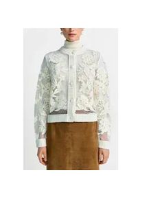Cardigan RICHROYAL, Damen, Gr. XS, pearl wei&szlig;, Strick, Obermaterial: 77% Polyamid, 21% Polyacryl, 2% Elasthan, Rundhals, Strickjacken, mit Mesh Embro