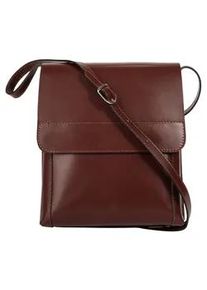 Umh&auml;ngetasche CLUTY, Gr. B/H/T: 23cm x 25cm x 11cm onesize, braun, Leder, leicht gl&auml;nzend, unifarben, Taschen Umh&auml;ngetasche, echt Leder, Made in Italy