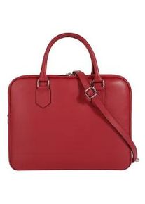 Aktentasche CLUTY, Damen, Gr. B/H/T: 35cm x 28cm x 13cm onesize, rot, Leder, leicht gl&auml;nzend, unifarben, Taschen, echt Leder, Made in Italy