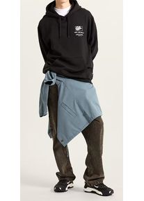 Kapuzensweatshirt Vans "STACKED HI PULLOVER", Herren, Gr. M, schwarz, wei&szlig;, Obermaterial: 60% Baumwolle, 40% Polyester, normal, angesetztes B&uuml;ndchen, Sweatshirts Kapuzensweatshirt, sportlicher Schnitt, mit Kapuze und Kordelzug, mit K&auml;ngurutasche