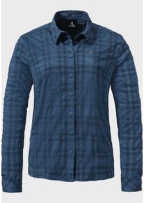 Sch&ouml;ffel Outdoorbluse SCH&Ouml;FFEL "Hiking Blouse Style Yekuro WMS", Damen, Gr. 44, blau (8820, blau), Oberstoff: 81% Polyester, 14% Nylon, 5% Elasthan, Basic, V-Ausschnitt, Blusen Outdoorbluse