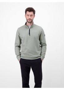 Sweater Lerros "SELA", Herren, Gr. M, pearl grau, Sweatware, Obermaterial: 90% Baumwolle, 10% Polyester, unifarben, normal h&uuml;ftbedeckend, Rundhals, B&uuml;ndchen, Sweatshirts Sweater, mit Troyer-Rei&szlig;verschluss