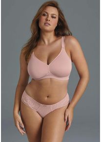 Soft-BH Rosa Faia "Selma", Damen, Gr. 75, Cup C, rosa (rosewood), Stoff, Obermaterial: 60% Polyester, 27% Polyamid, 13% Elasthan, clean, matt, unifarben, normal, BHs Soft-BH, Spacer-Schale, ohne B&uuml;gel, mit Spitze, atmungsaktiv, schlicht, bequem