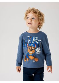 Langarmshirt name it "NMMJAHAV PAWPATROL NREG LS TOP NOOS CPLG", Jungen, Gr. 98, blau (china blau), Jersey, Obermaterial: 95% Baumwolle, 5% Elasthan, bedruckt, normal normal, Rundhals, Shirts Langarmshirt