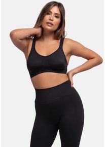 Sport-BH Dorina "FLEX", Damen, Gr. 95, Cup D, schwarz, Obermaterial: 75% Polyamid, 15% Polyester, 10% Elasthan, unifarben, bequem, BHs Sport-BH, mit atmungsaktiven Mesh-Tr&auml;gern