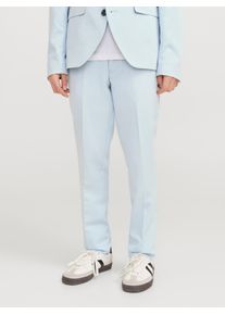 Jack & Jones Anzughose JACK & JONES JUNIOR "JPRSOLAR elastisch, pflegeleicht, komfortabel", Jungen, Gr. 140, N-Gr, blau (chambray blau), Web, Obermaterial: 78% Polyester, 17% Viskose, 5% Elasthan, unifarben, slim fit kn&ouml;chellang, Hosen Anzughose, unifarben, modisch, slim fit, Web