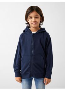 Kapuzensweatjacke name it "NKMNESWEAT CARD W HOOD UNB NOOS", Jungen, Gr. 116, blau (schwarz sapphire), Sweatware, Obermaterial: 80% Baumwolle, 20% Polyester, unifarben, normal h&uuml;ftbedeckend, B&uuml;ndchen, Sweatjacken Kapuzensweatjacke, in klassischer Form