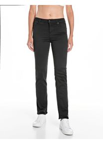 Straight-Jeans Replay "ZOLIE", Damen, Gr. 25, L&auml;nge 28, schwarz (schwarz 040), Denim/Jeans, Obermaterial: 91% Baumwolle, 6% Elastomultiester, 3% Elasthan, straight fit lang, Jeans Straight-Jeans